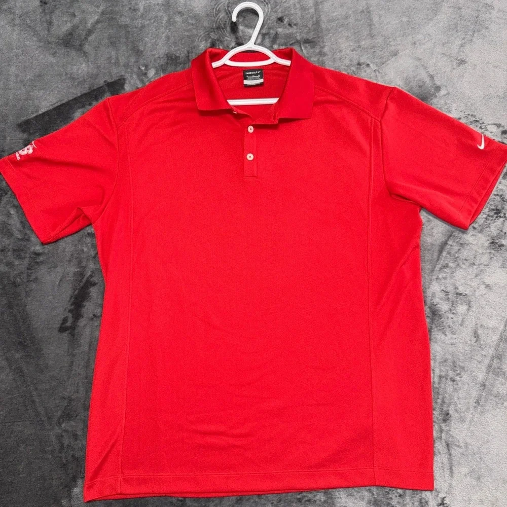 Nike Golf Dri-FIT Polo Shirt Mens XL Red Short Sleeve Embroidered Swoosh Logo